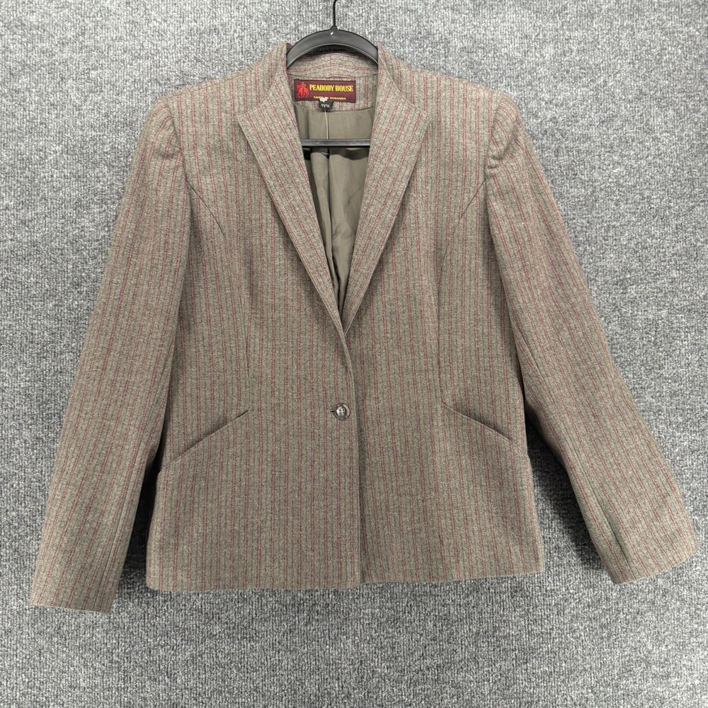 Peabody House Blazer Jacket Womens 12 Wool Button Up Equestrian Academia Prep